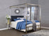 Raegan Queen Bed (Canopy), Fabric & Chrome